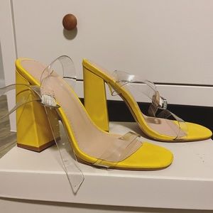 Public Desire Yellow/Clear Heels